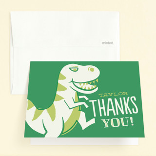 T-rex Riot Children's Birthday Party Thank You Cards