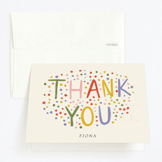 Sprinkle Dots Children's Birthday Party Thank You Cards