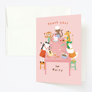Let's bake! Children's Birthday Party Thank You Cards