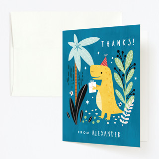 Three-Rex Children's Birthday Party Thank You Cards