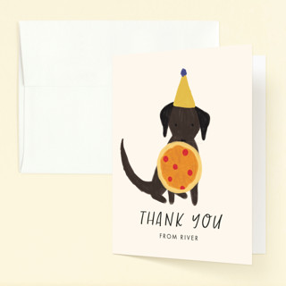 Puppy Pizza Party Children's Birthday Party Thank You Cards