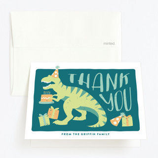 Stomp and Chomp Dino Children's Birthday Party Thank You Cards