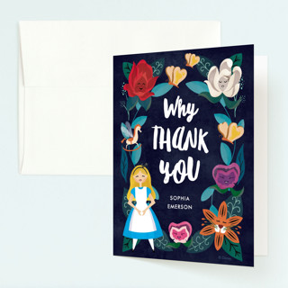 Disney's Alice In Wonderland Garden Children's Birthday Party Thank You Cards