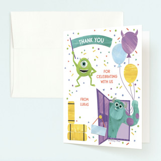 Disney and Pixar's Monster's Inc Make Some Noise Children's Birthday Party Thank You Cards