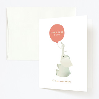 Ollie Elephant Children's Birthday Party Thank You Cards