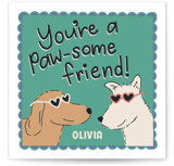 Paw-some friend valentine Classroom Valentine's Day Cards