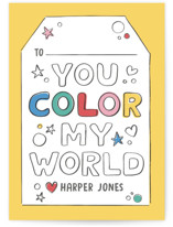 Color me bookmark Classroom Valentine's Day Cards
