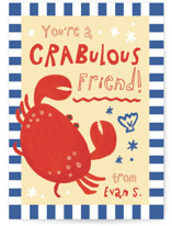 Crabulous Classroom Valentine's Day Cards