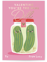 The real dill Foil-Pressed Classroom Valentine's Day Cards
