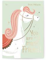 Mane Friend Foil-Pressed Classroom Valentine's Day Cards