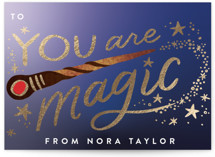 Magic Wand Foil-Pressed Classroom Valentine's Day Cards