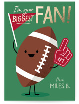 Football Fan Foil-Pressed Classroom Valentine's Day Cards