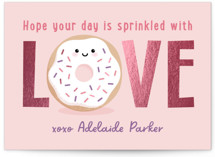 Love Donut Foil-Pressed Classroom Valentine's Day Cards