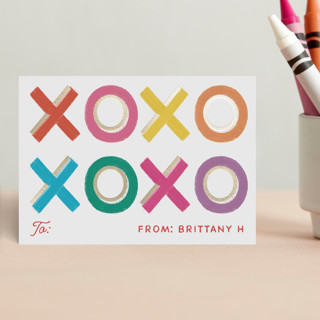 Colorful XOXO Foil-Pressed Classroom Valentine's Day Cards