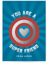 Super Friend Foil-Pressed Classroom Valentine's Day Cards