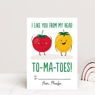 To-ma-toes Postcard Classroom Valentine's Day Cards