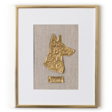 Custom Pet Silhouette Art, 5x7in., Embossed Metal Commission Commissioned Original Painting