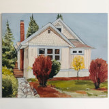 House Portrait, 11 X 14, Custom Painting on Canvas Commissioned Original Painting