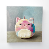 Painterly Lovey/Stuffie Portrait, 5x5", Painting Commission Commissioned Original Painting
