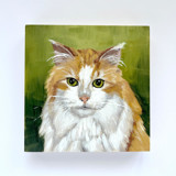 Mini pet portrait, 5x5", oil painting commission Commissioned Original Painting