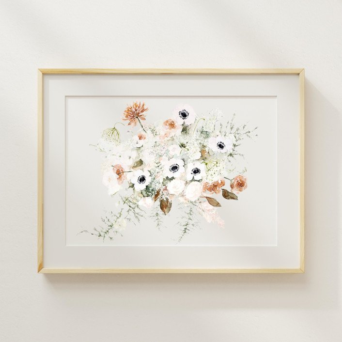 .Wedding Bouquet Watercolor Painting 12 in x 12 in