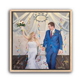 Painterly Wedding Portrait, 12x12", Painting Commission Commissioned Original Painting