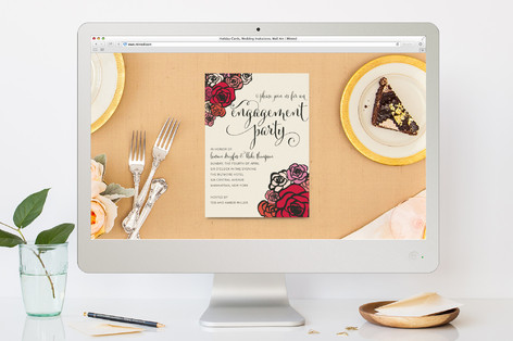 Red Roses Engagement Party Online Invitations