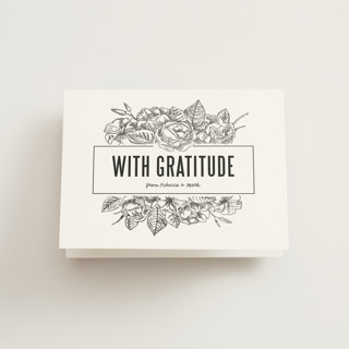 Sketched Foliage Engagement Party Thank You Cards