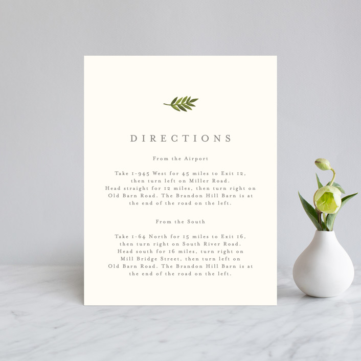 Watercolor Laurels Direction Cards by Katharine Watson | Minted