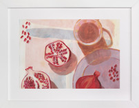 Pomegranate Flatlay Study Fine Art Prints