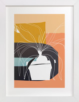 Plant Life in White Ink Fine Art Prints