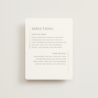 Elegant Flourish Foil-Pressed Direction Cards