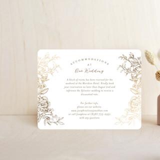 Engraved Flowers Foil-Pressed Direction Cards