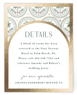 Vintage Palms Foil-Pressed Direction Cards