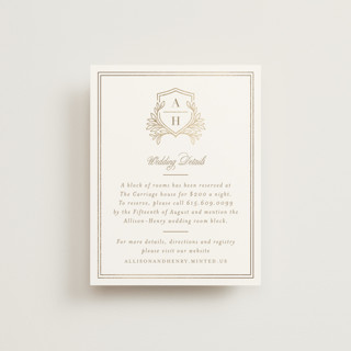 Chic Monogram Foil-Pressed Direction Cards