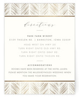 elegant herringbone Foil-Pressed Direction Cards
