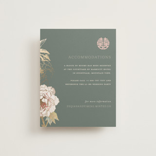 Auspicious Peonies Foil-Pressed Direction Cards