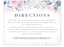 Monogrammed watercolor floral Foil-Pressed Direction Cards