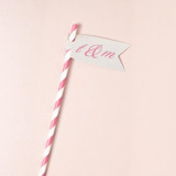 Initials Straw Tag, double point straw tag, set of 100 Drink Tags and Charms