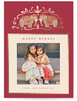 Diwali elephant Foil-Pressed Diwali Cards