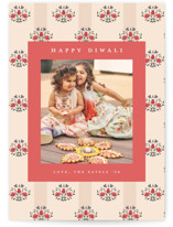Floral Block Print Diwali Cards