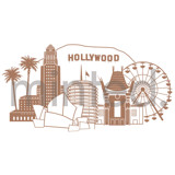 Los Angeles Skyline Design Element