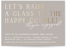 Let's Raise a Glass Foil-Pressed Engagement Party Invitations