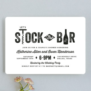 Bar Cart Engagement Party Invitations