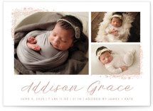 Foil-Pressed Birth Announcement Postcards