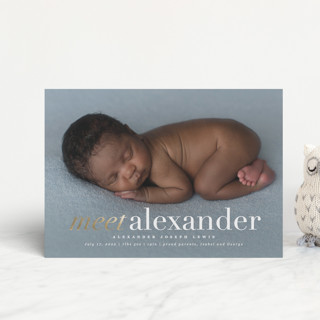 meet up Foil-Pressed Birth Announcement Postcards