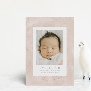 Sweet Everleigh Foil-Pressed Birth Announcement Postcards