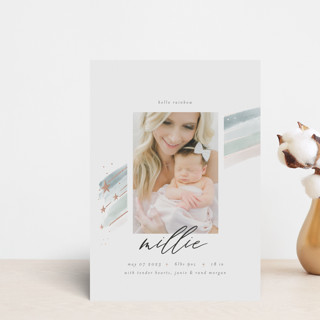 hello rainbow Foil-Pressed Birth Announcement Postcards