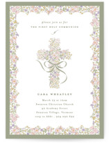 Cottage Garden First Holy Communion Invitations
