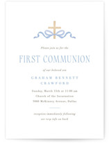 Ribbon and Cross First Holy Communion Invitations